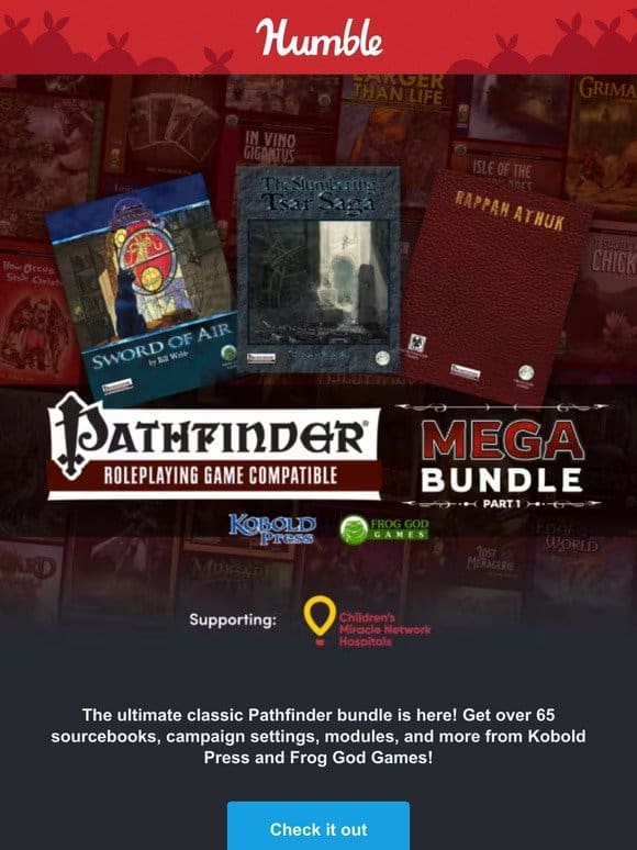 Get 65+ classic Pathfinder books， including adventures， sourcebooks + more!  ️