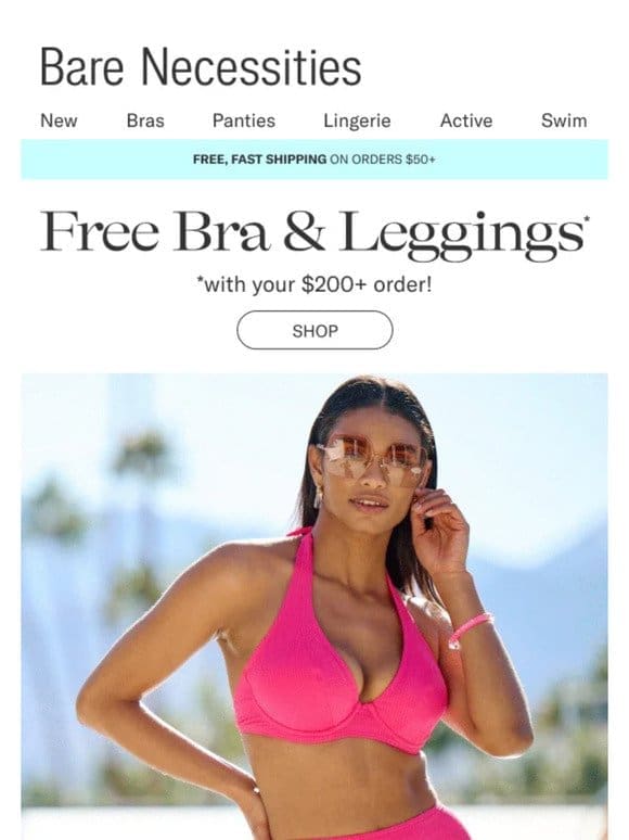 Get A FREE Bra + Leggings With Any $200+ Order!