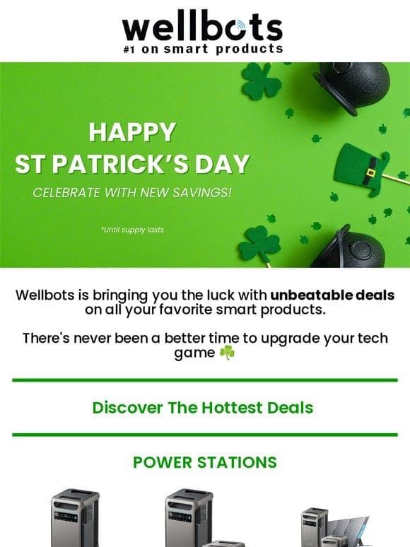 Get Lucky with St. Patrick’s Day Deals from Wellbots!