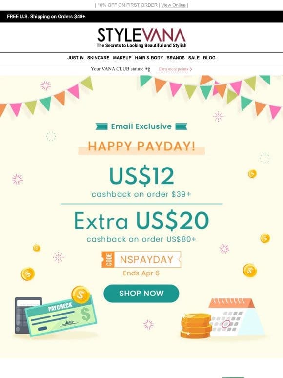 Get  PAID  to shop! Cashback rebates for PAY DAY!