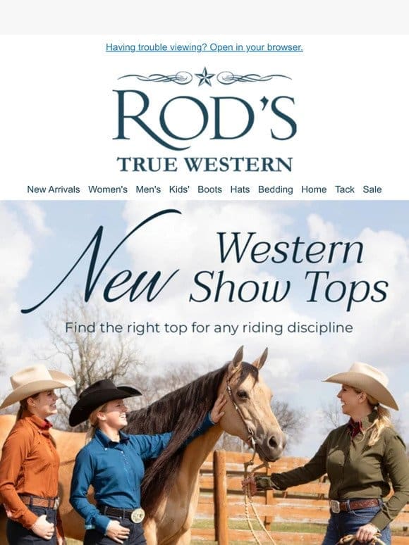Get Ready to Ride with Our New Western Show Tops!