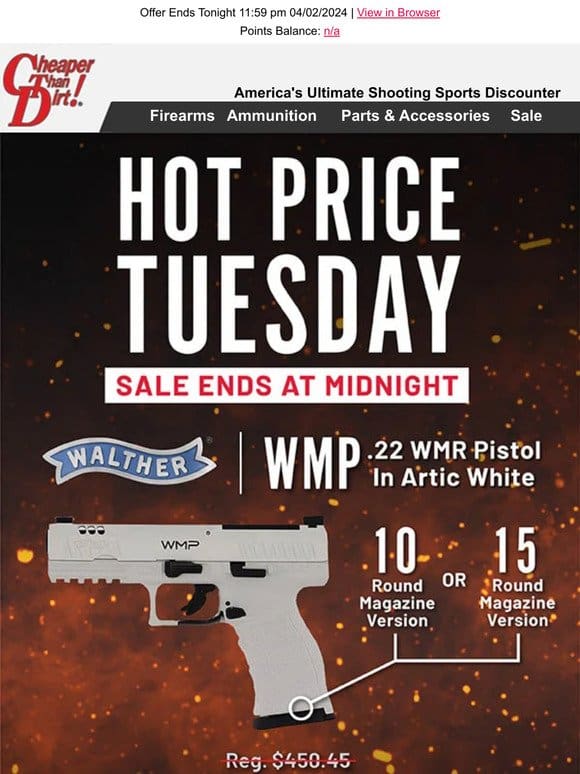 Get To Plinking Sale on Walther WMP .22 WMR Pistol