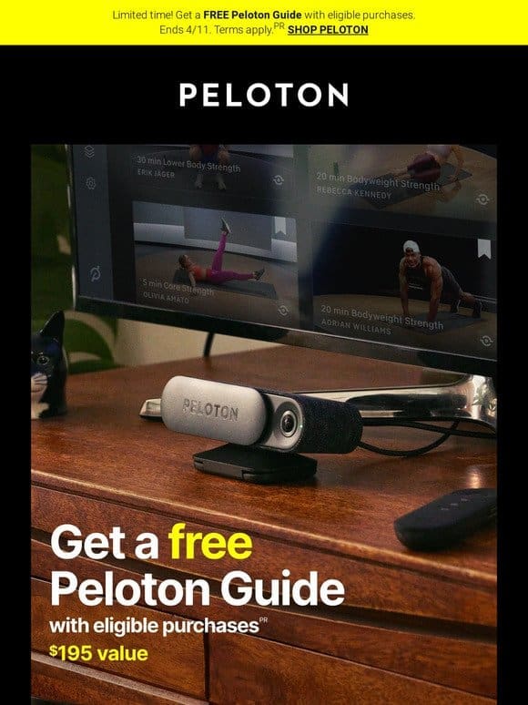 Get a FREE Guide with Peloton Bike， Tread， or Row purchase