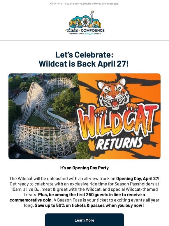 Go WILD! Wildcat is Back April 27