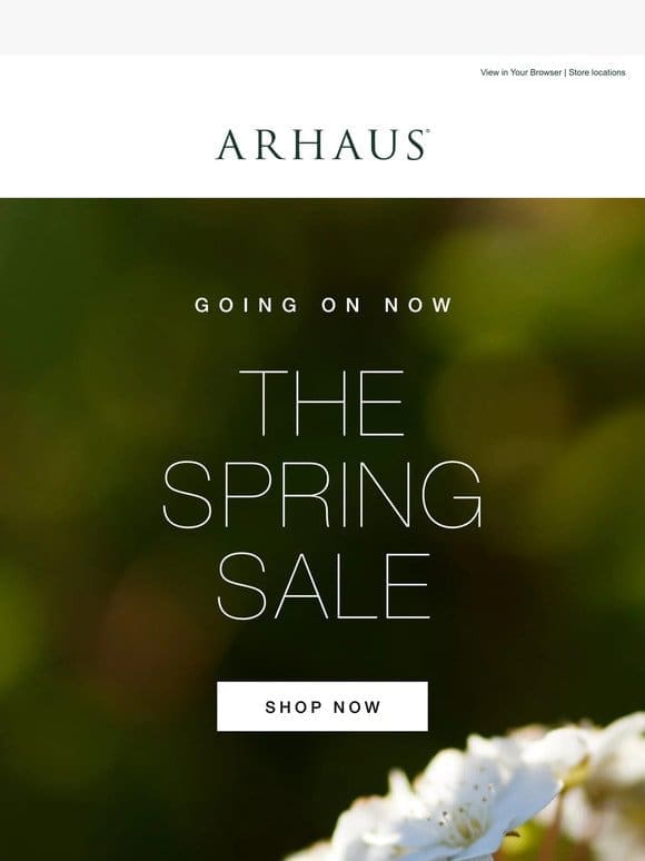 Going on Now: The Spring Sale