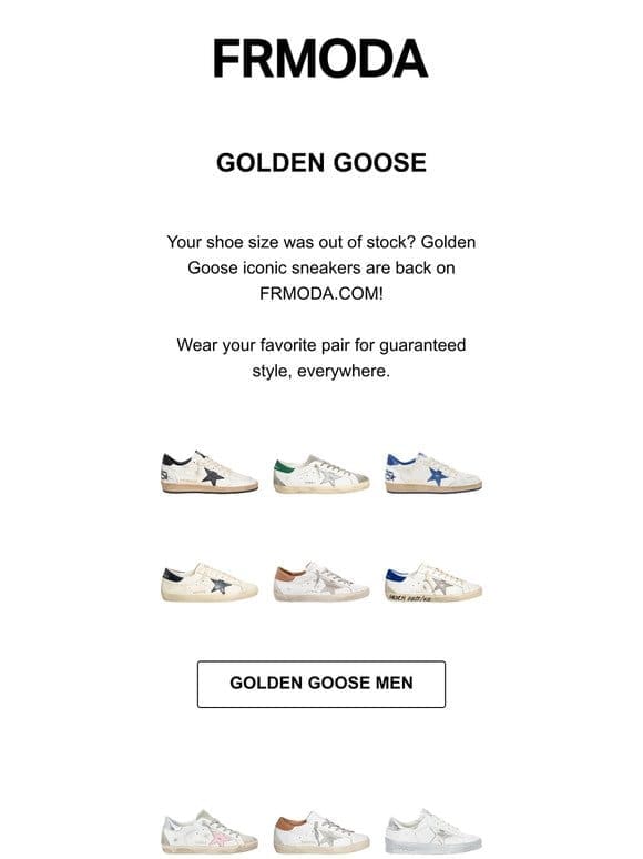 Golden Goose: Back in stock!