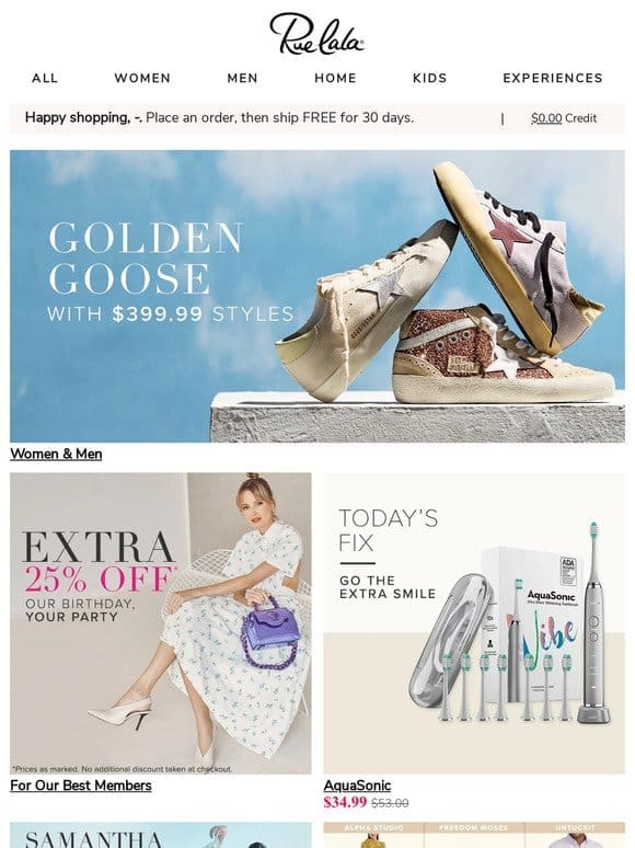 Golden Goose with $399.99 Styles • Extra 25% Off Birthday Celebration