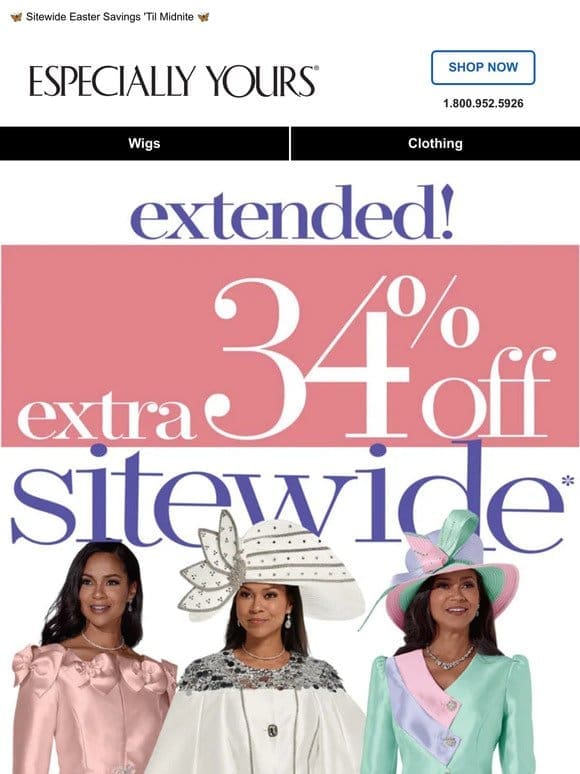 Good News: EXTRA 34% OFF Extended!