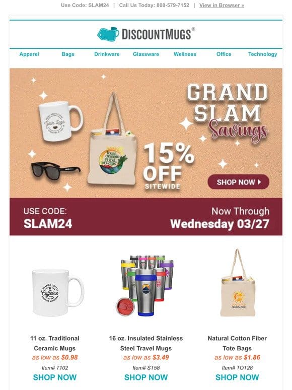 Grand Slam Savings: Take 15% Off Sitewide!