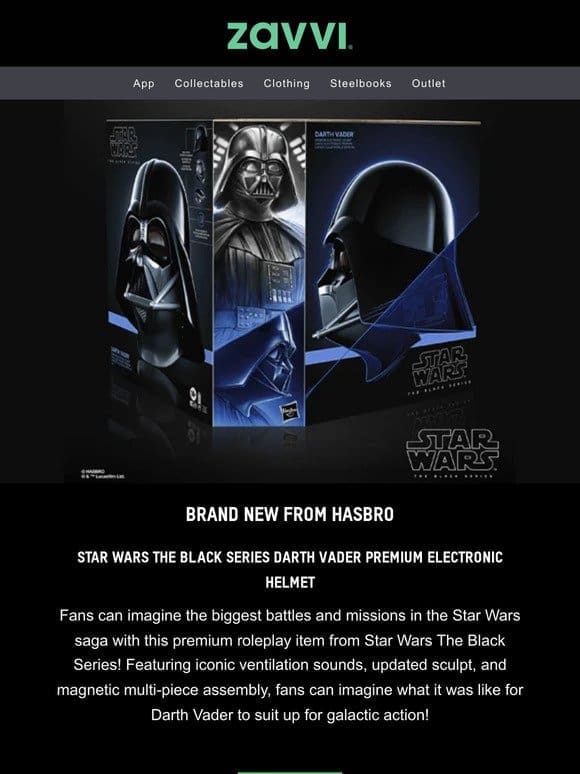 HASBRO Release Alert – Darth Vader Premium Helmet & Other Awesome New Lines!
