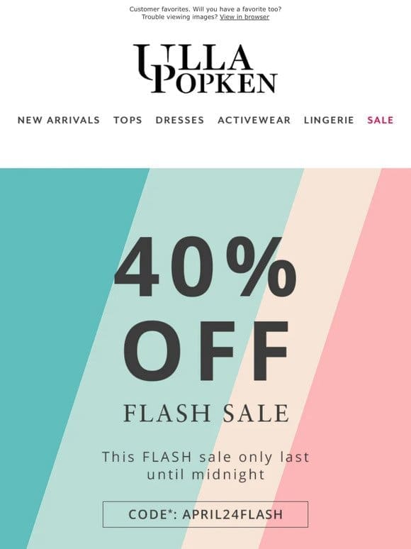 HURRY 40% off Ends at Midnight ⏰ – link to home page