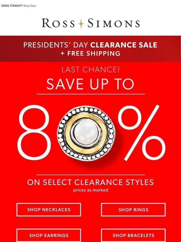 HURRY – Shop NOW and save up to 80% on select clearance❗️