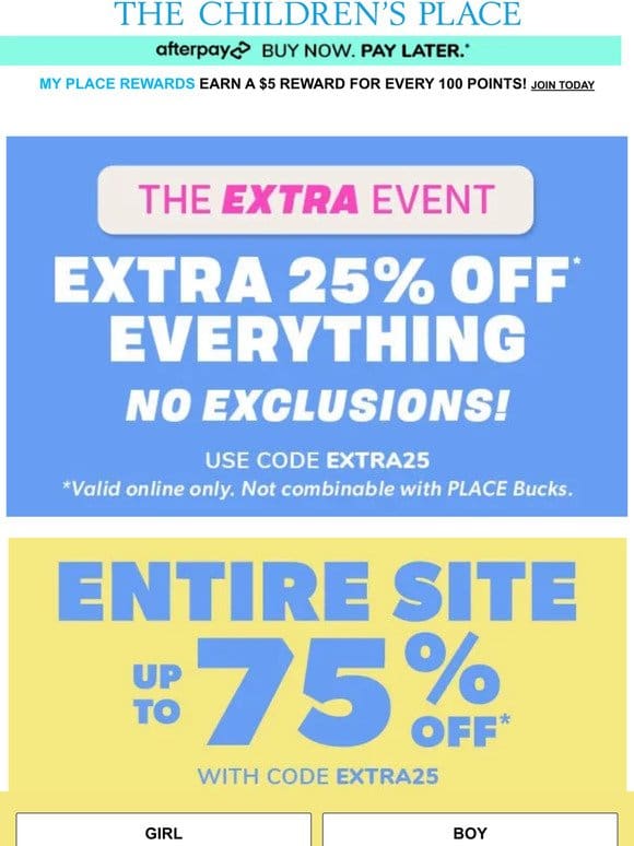 HURRY， FINAL 2 DAYS! EXTRA 25% OFF on Up to 75% off SITEWIDE