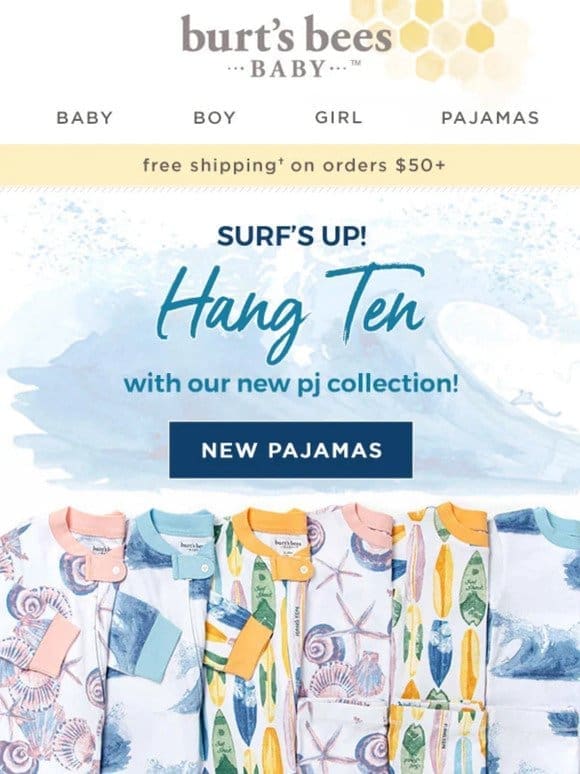 Hang Ten with new pajamas!