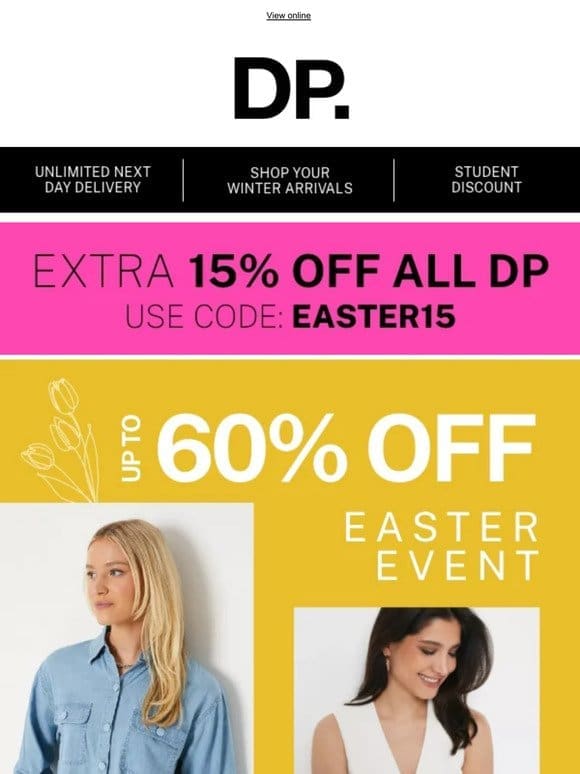 Happy Easter – Up to 60% off