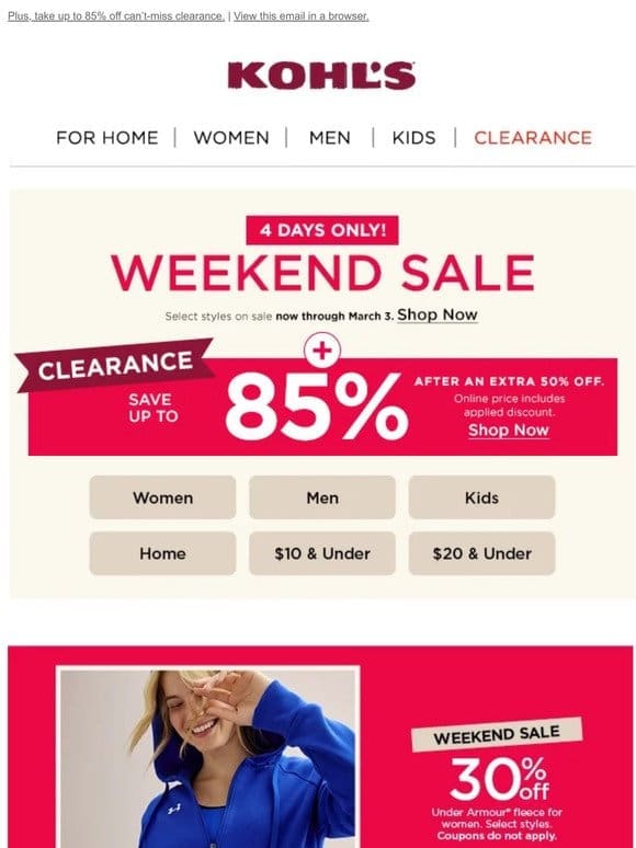 Hello， Weekend Sale … let the savings begin