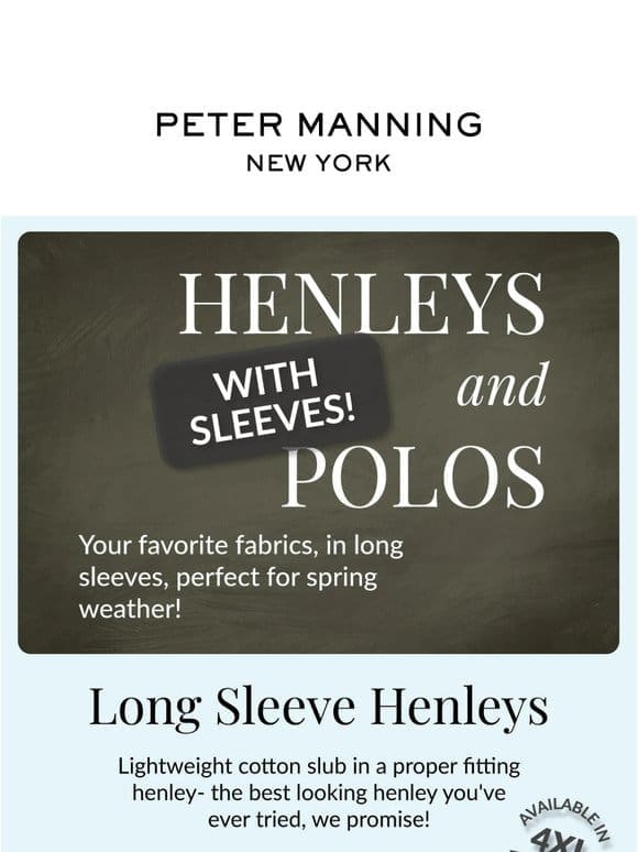 Henleys and Polos (with Sleeves!)