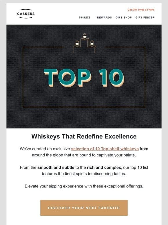 Here’s our TOP 10 whiskey selection!