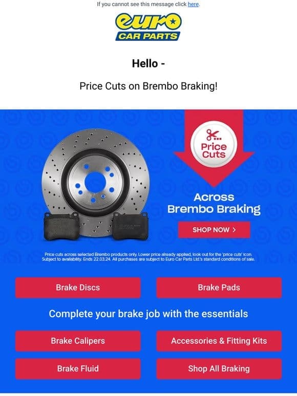 Hey — Braking News! Price Cuts Across Brembo Braking! + Up To 30% Off Car Parts!