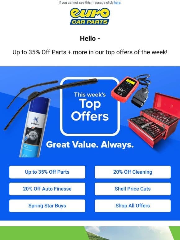 Hey — Fix It for Less With Up To 35% Off Car Parts!