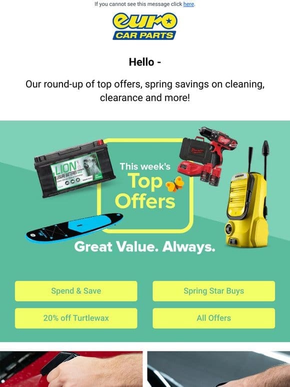 Hey — Great Value Cleaning Essentials! + 20% Off Turtlewax!
