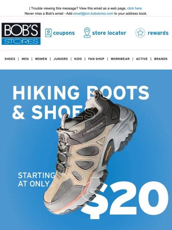 Hiking Footwear Starting at ONLY $20!