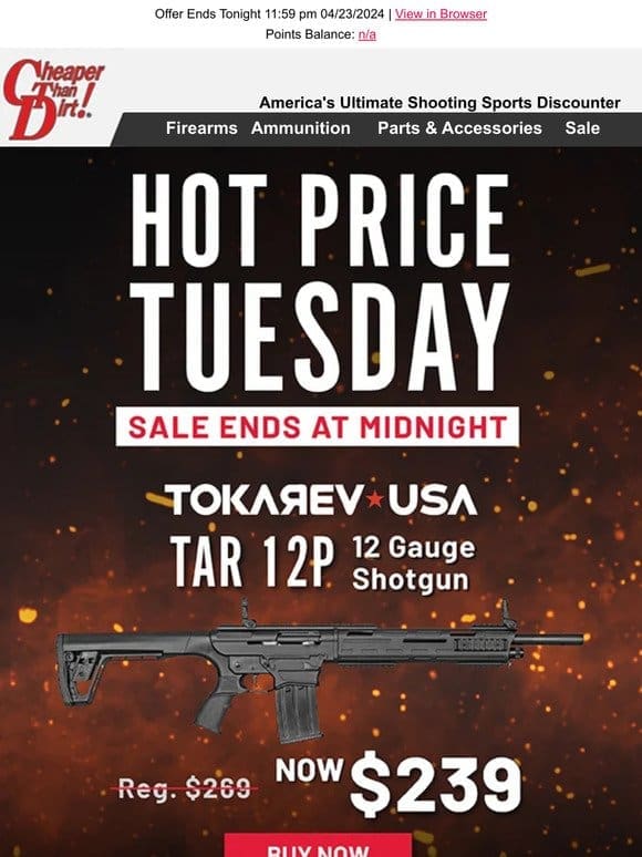 Hot Priced 12 Gauge Tactical Semi-Auto Shotgun – Only $239 Today Only