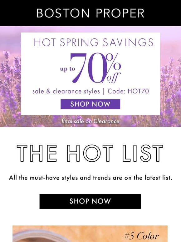 Hot Spring Savings up to 70% OFF