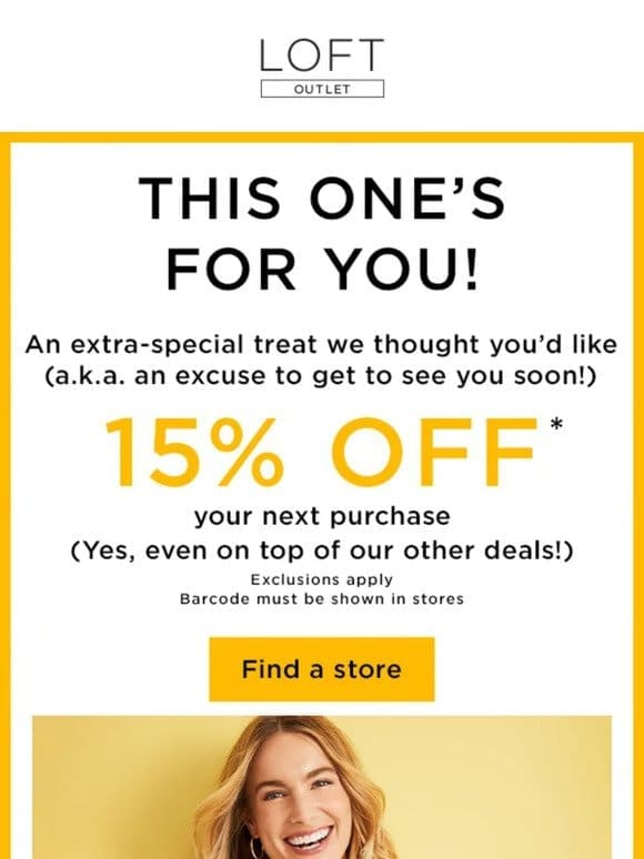 How does an exclusive offer sound?