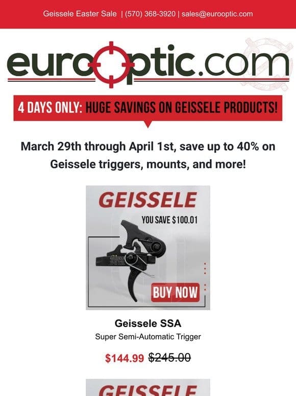 Huge Savings on Geissele Triggers， Mounts， & More!