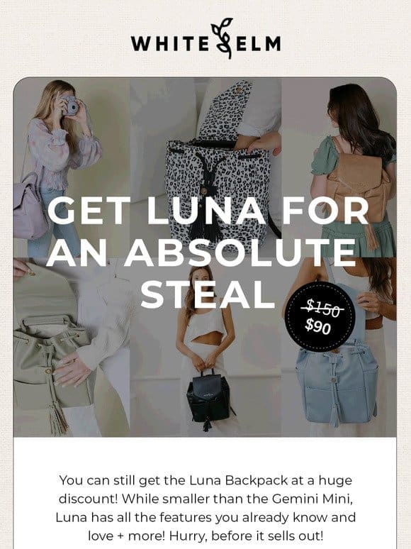 Huge Savings on Luna– lowest price ever!