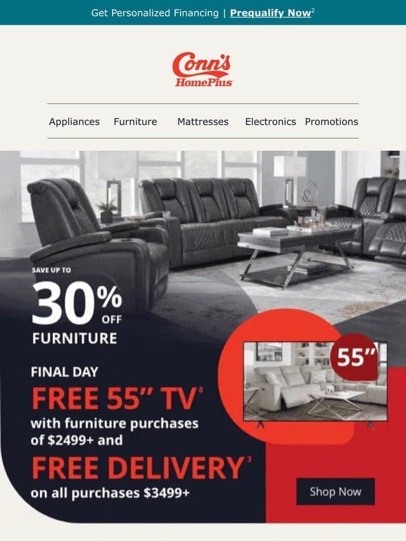 Hurry! Last chance for a free TV