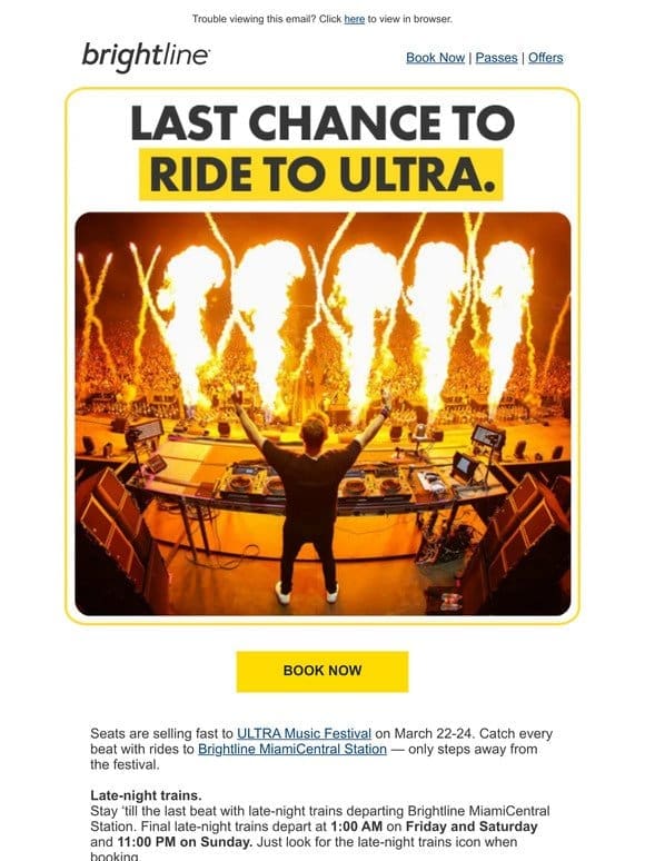 Hurry! Limited seats available to Ultra Music Festival.