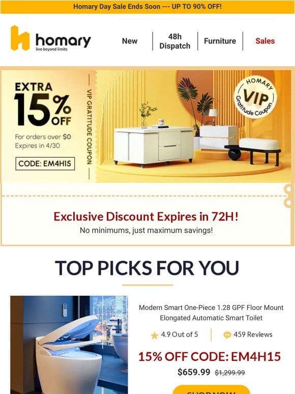 Hurry! Your Exclusive 15% Off Coupon Expires in 3 Days!