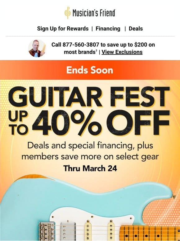 Hurry， Guitar Fest ends soon!