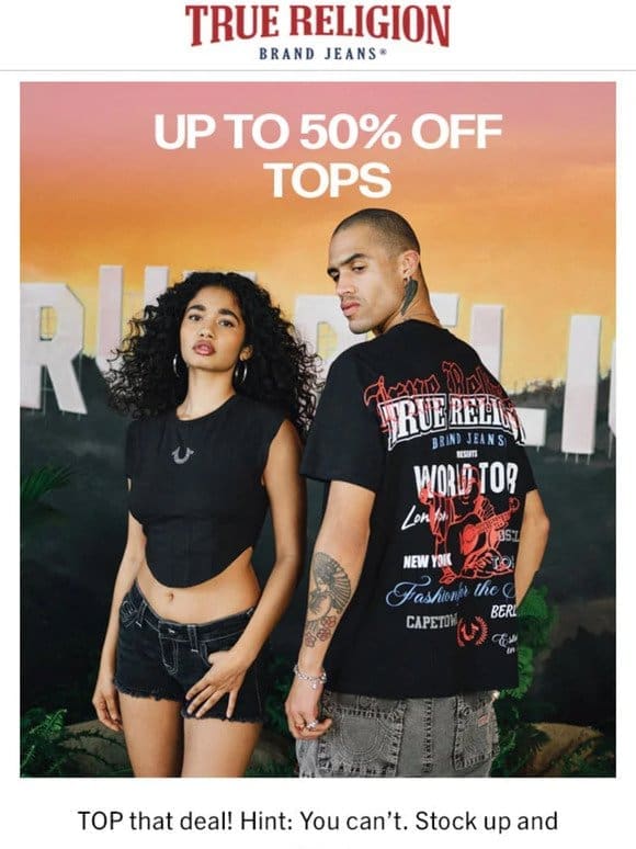 Hurry， up to 50% off Tees & Tanks