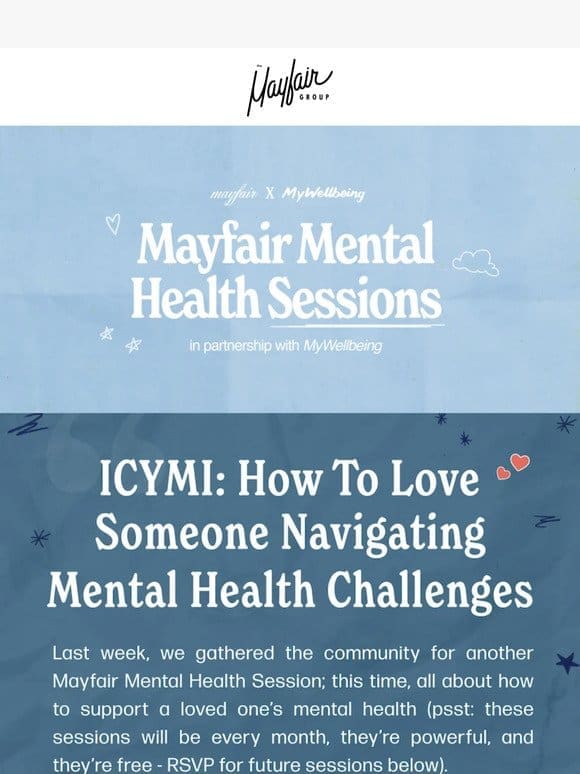 ICYMI: March’s Mayfair Mental Health Session ❤️
