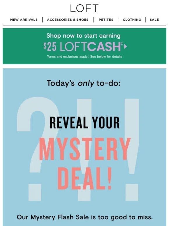 INSIDE: your mystery deal