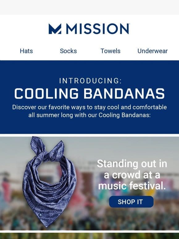 Introducing: Cooling Bandanas in Blue or Red