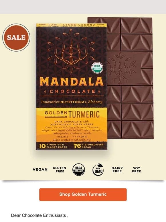 Introducing Our Newest Creation: Golden Turmeric Chocolate Bar!