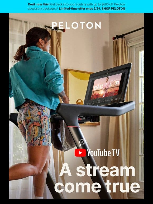 Introducing YouTube TV on Peloton Entertainment