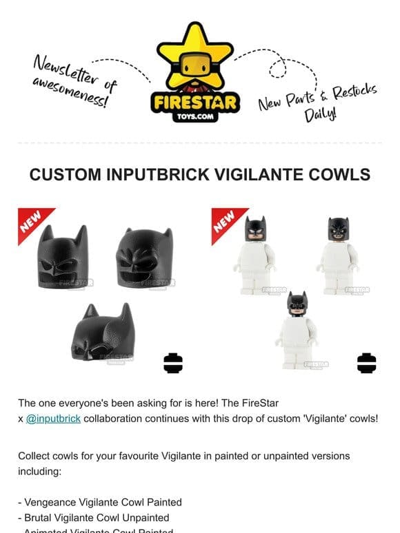Introducing the Highly Anticipated: FireStar x @inputbrick Collaboration’s ‘Vigilante’ Cowl Drop!