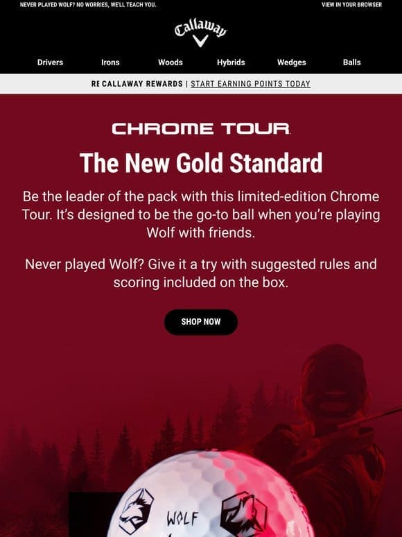 Introducing the Limited Edition Lone Wolf Chrome Tour Golf Ball