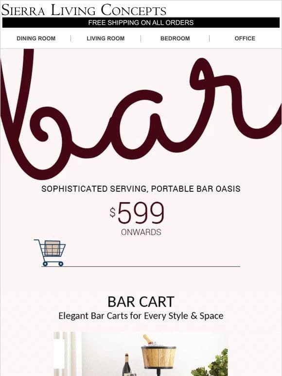 Is Your Home Bar Missing *Wheels*? Shop stylish Bar Carts
