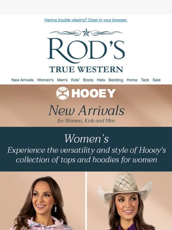 It’s Here: New Hooey Apparel for Women， Kids， and Men!