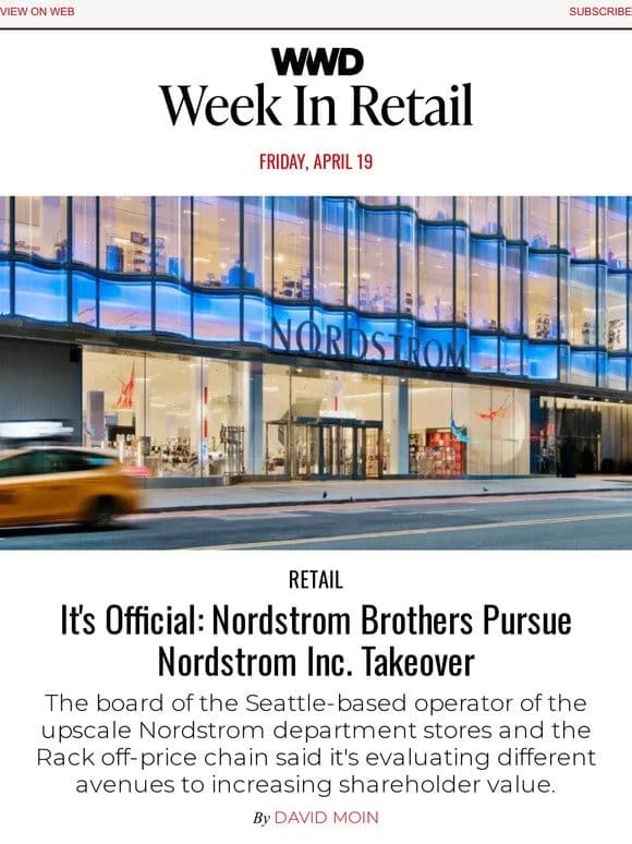It’s Official: Nordstrom Brothers Pursue Nordstrom Inc. Takeover