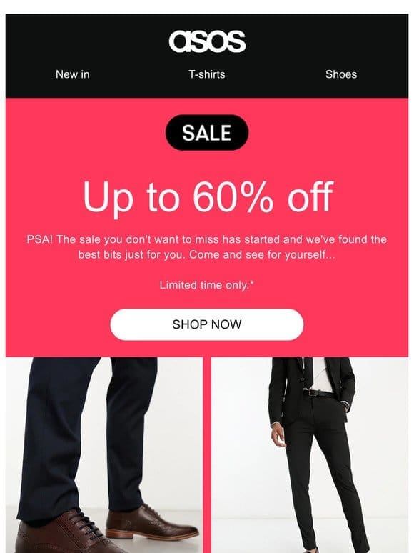 It’s here! The up-to-60%-off Sale