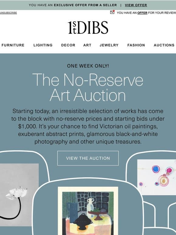 It’s on: The No-Reserve Art Auction