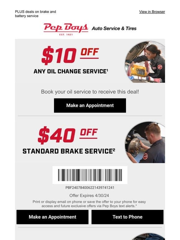 JUST FOR YOU! $10 OFF Any Oil Change Service