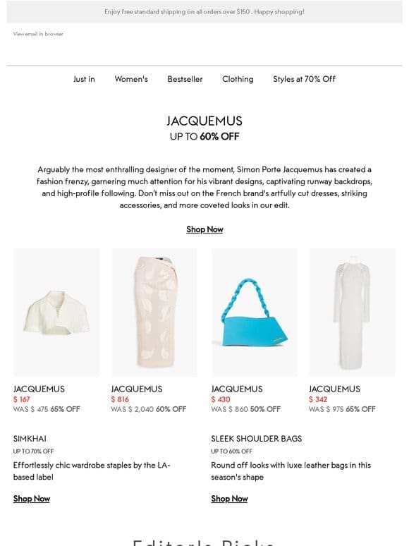 Jacquemus’ icons at up to 60% off